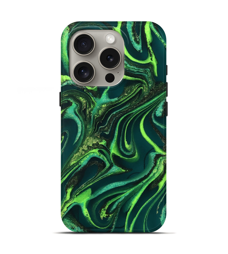 iPhone 16 Pro ResinArt Live Edge Phone Case - Iver (Green, 732543)