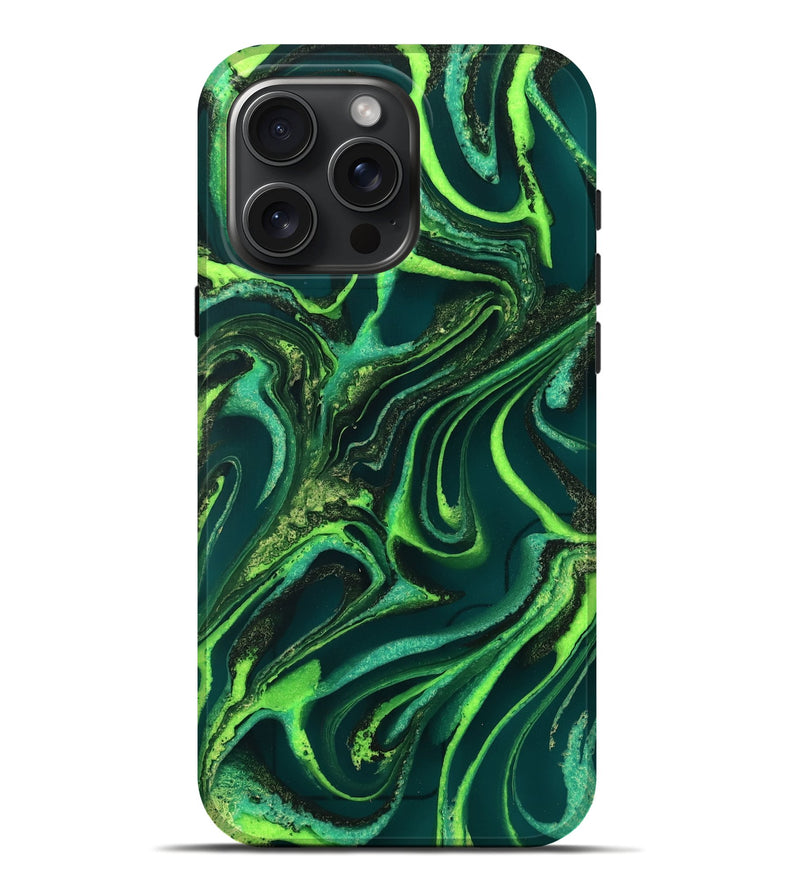 iPhone 16 Pro Max ResinArt Live Edge Phone Case - Iver (Green, 732543)