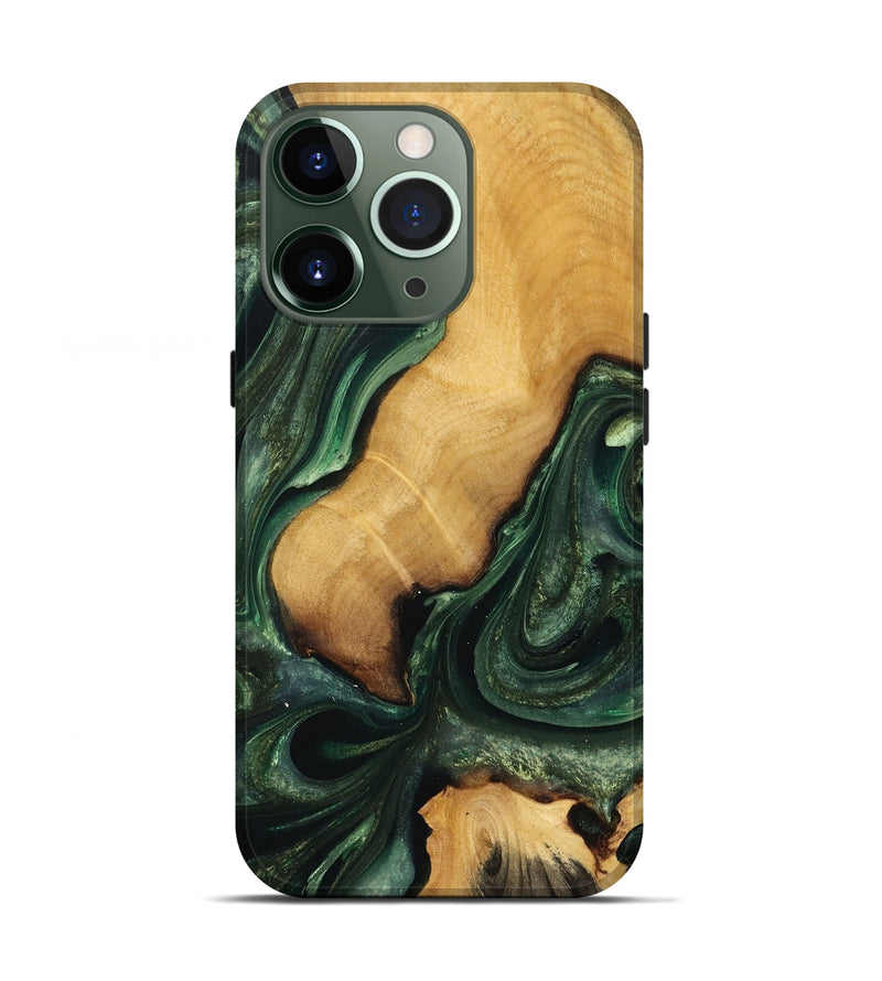 iPhone 13 Pro Wood Live Edge Phone Case - Faron (Green, 732544)