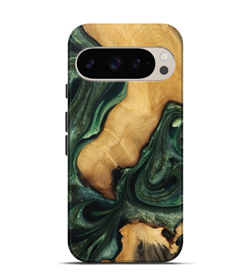 Pixel 9 Wood Live Edge Phone Case - Faron (Green, 732544)