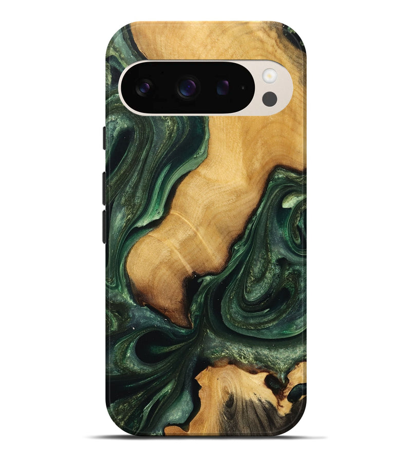 Pixel 9 Pro XL Wood Live Edge Phone Case - Faron (Green, 732544)