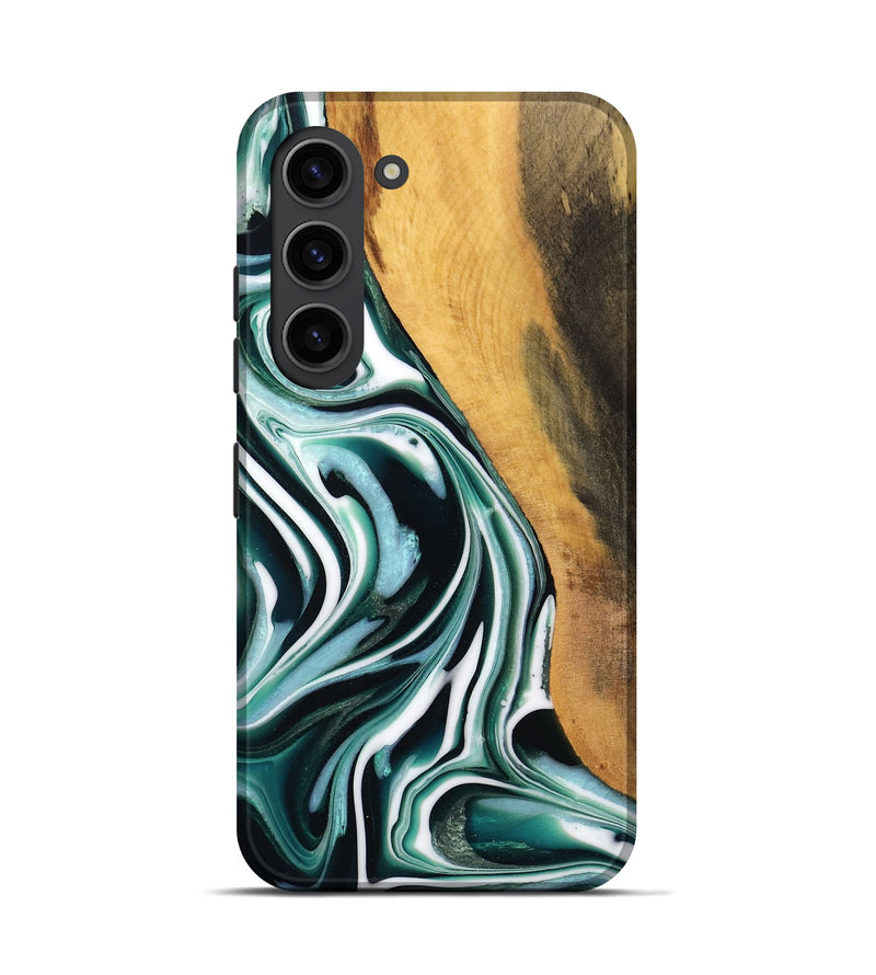 Galaxy S23 Wood Live Edge Phone Case - Thierry (Green, 732550)