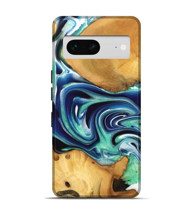 Pixel 7 Wood Live Edge Phone Case - Jaman (Blue, 732551)