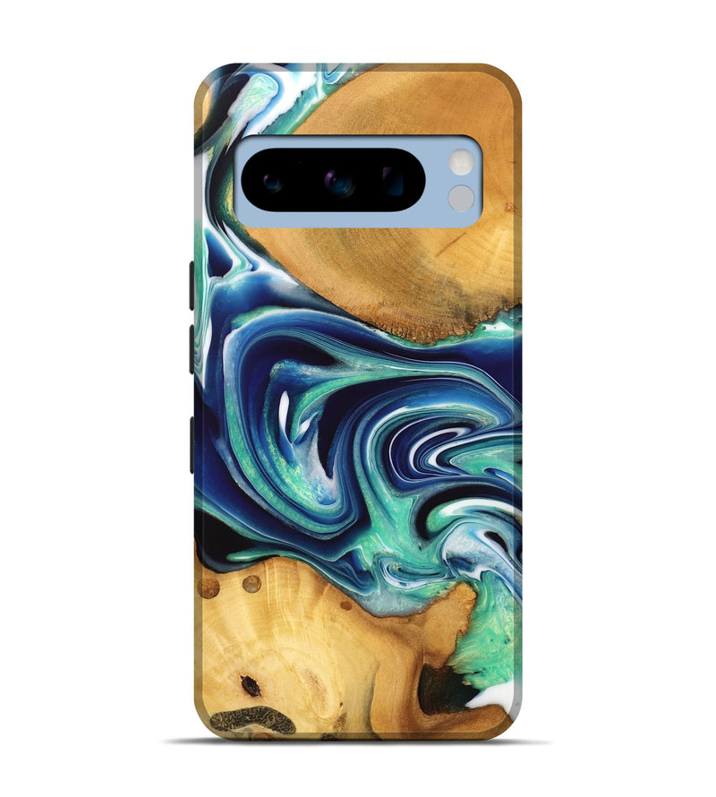 Pixel 8 Pro Wood Live Edge Phone Case - Jaman (Blue, 732551)