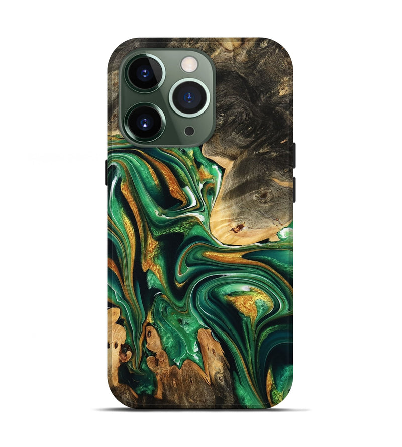 iPhone 13 Pro Wood Live Edge Phone Case - Roland (Green, 732552)