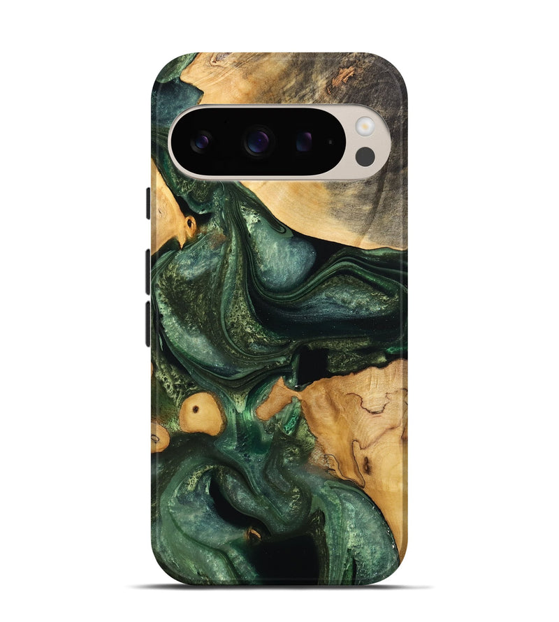 Pixel 9 Wood Live Edge Phone Case - Naser (Green, 732554)