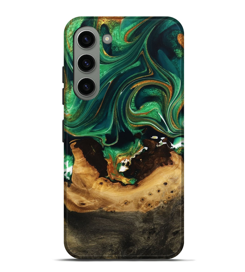 Galaxy S23 Plus Wood Live Edge Phone Case - Heddi (Green, 732555)