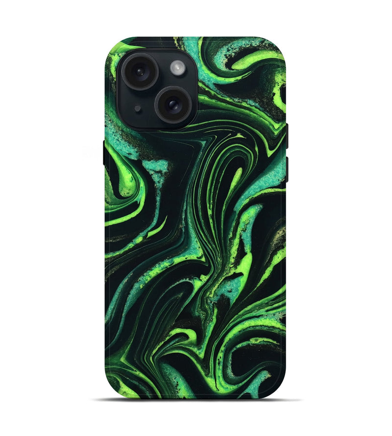 iPhone 15 ResinArt Live Edge Phone Case - Bambi (Green, 732557)