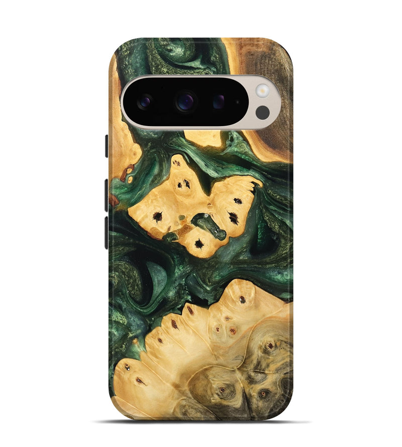 Pixel 9 Wood Live Edge Phone Case - Mildrid (Green, 732559)