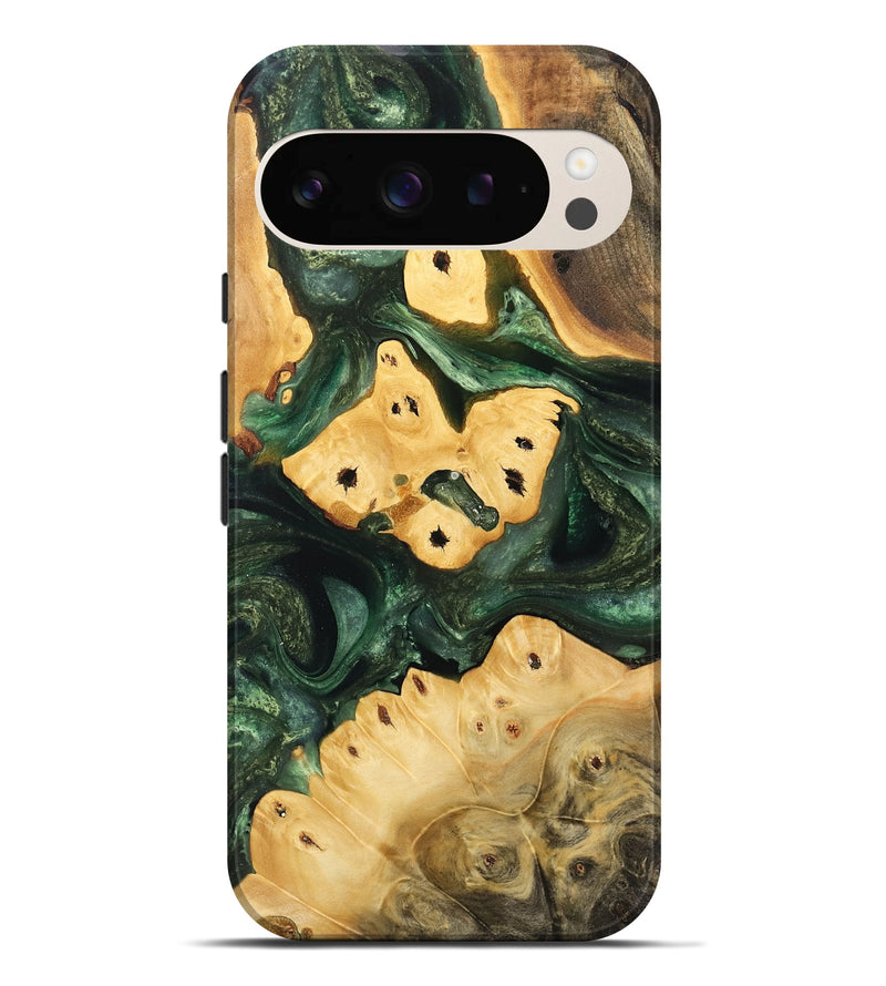 Pixel 9 Pro XL Wood Live Edge Phone Case - Mildrid (Green, 732559)