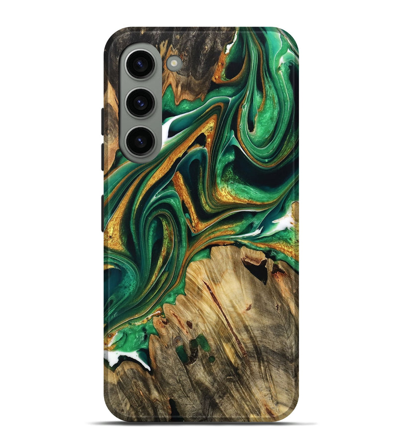 Galaxy S23 Plus Wood Live Edge Phone Case - Malorie (Green, 732560)