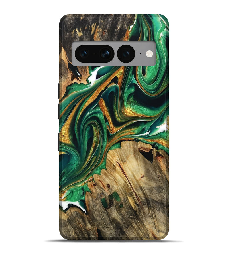 Pixel 7 Pro Wood Live Edge Phone Case - Malorie (Green, 732560)