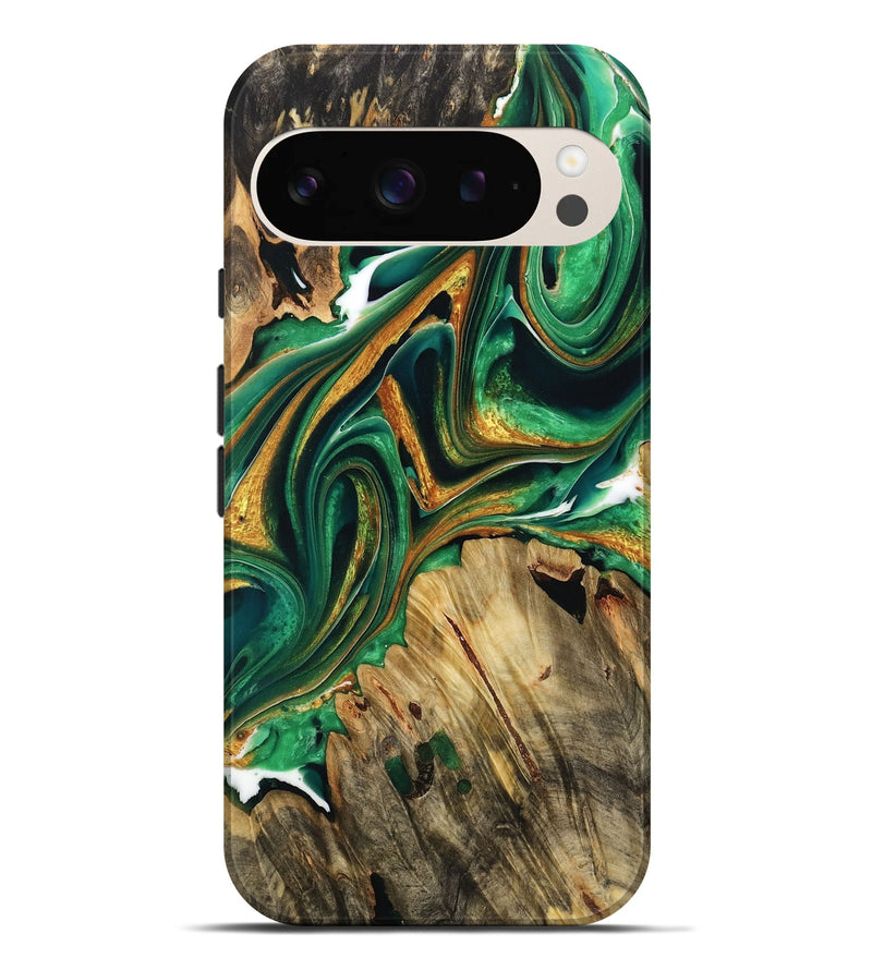 Pixel 9 Pro XL Wood Live Edge Phone Case - Malorie (Green, 732560)