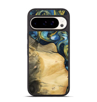 Pixel 9 Pro Wood Phone Case - Trilby (Teal & Gold, 732572)