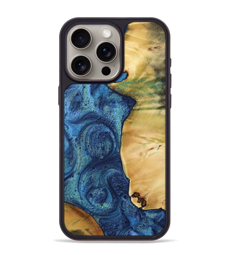 iPhone 15 Pro Max Wood Phone Case - Blas (Blue, 732573)