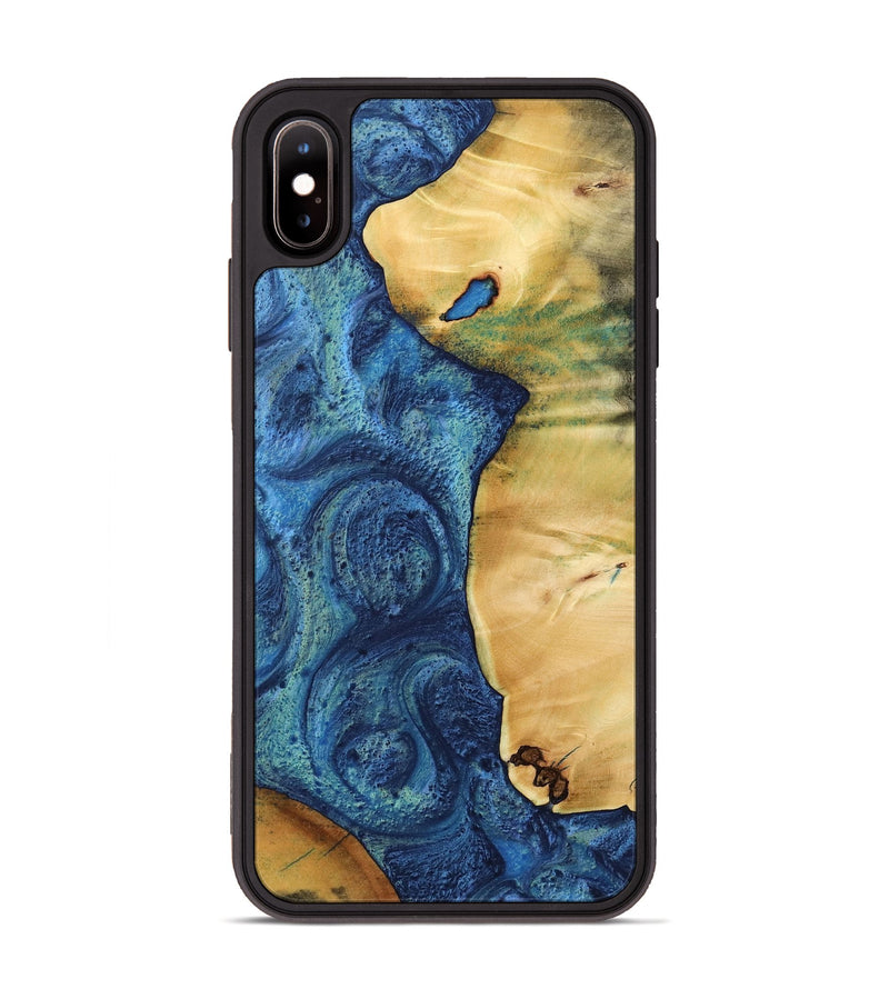 iPhone Xs Max Wood Phone Case - Blas (Blue, 732573)