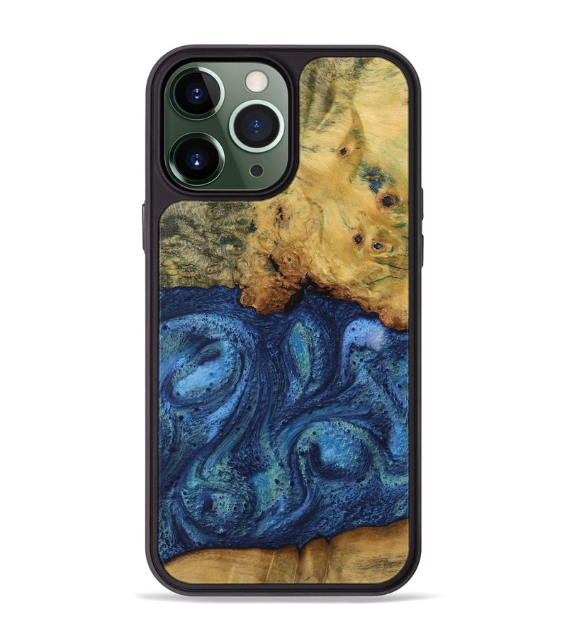 iPhone 13 Pro Max Wood Phone Case - Vernal (Blue, 732587)