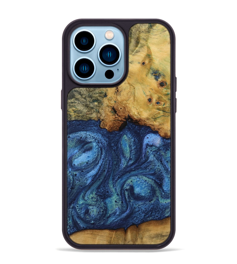 iPhone 14 Pro Max Wood Phone Case - Vernal (Blue, 732587)