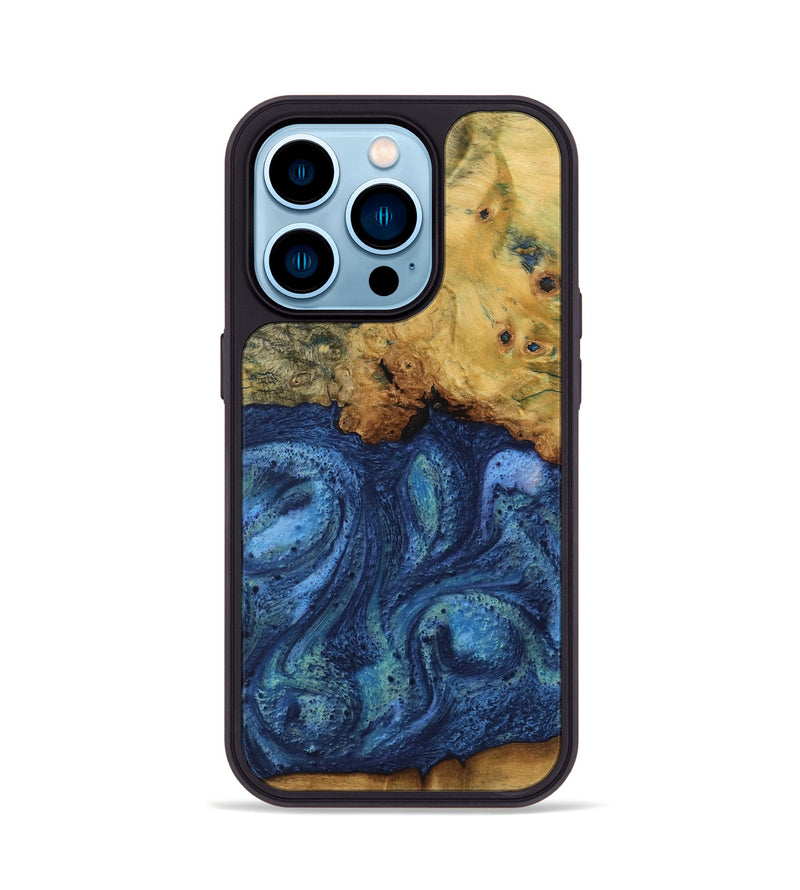 iPhone 14 Pro Wood Phone Case - Vernal (Blue, 732587)