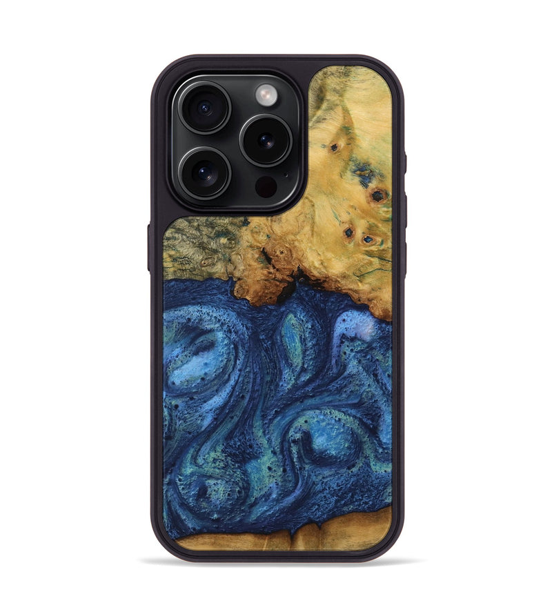 iPhone 15 Pro Wood Phone Case - Vernal (Blue, 732587)