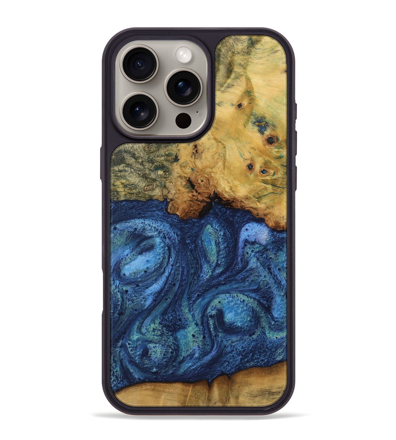 iPhone 16 Pro Max Wood Phone Case - Vernal (Blue, 732587)