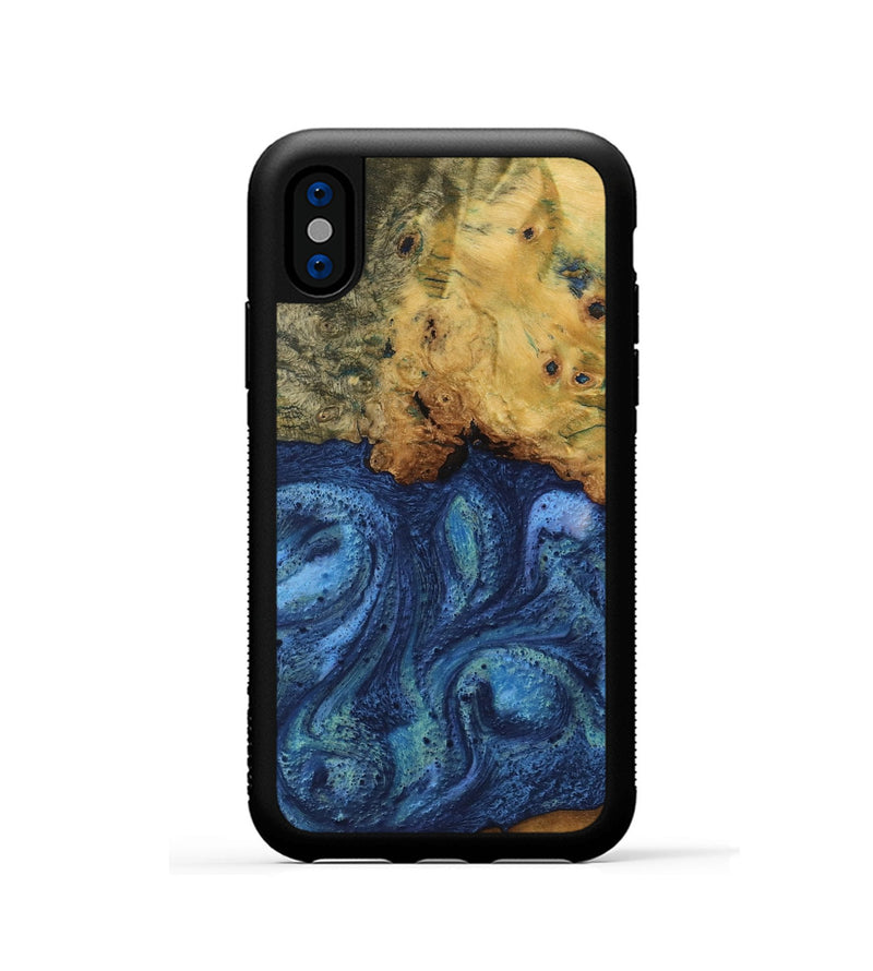 iPhone Xs Wood Phone Case - Vernal (Blue, 732587)