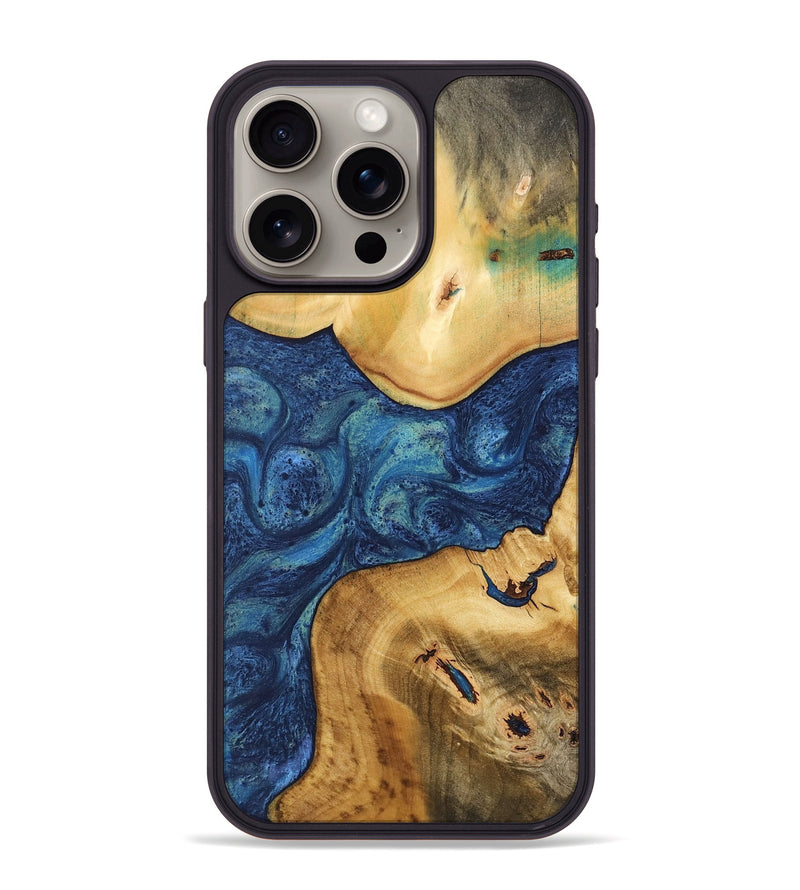 iPhone 15 Pro Max Wood Phone Case - Americo (Blue, 732597)