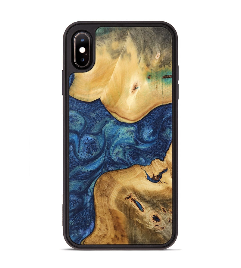 iPhone Xs Max Wood Phone Case - Americo (Blue, 732597)