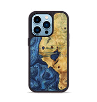 iPhone 14 Pro Wood Phone Case - Carey (Blue, 732603)