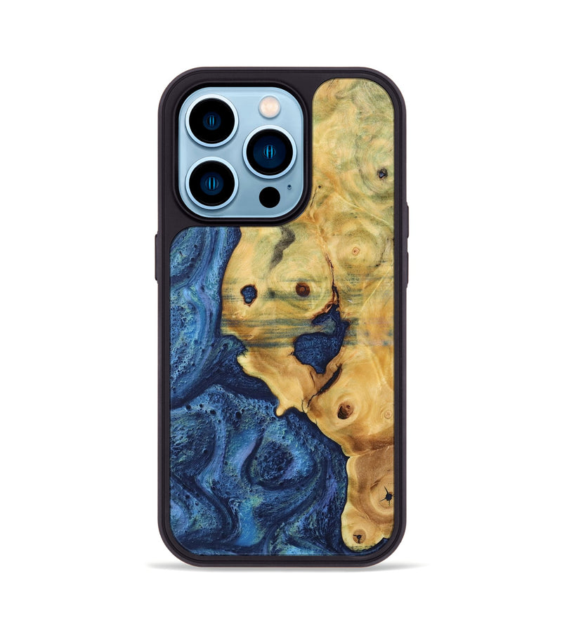 iPhone 14 Pro Wood Phone Case - Carey (Blue, 732603)