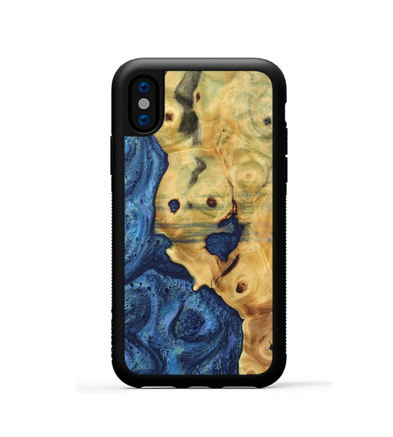 iPhone Xs Wood Phone Case - Carey (Blue, 732603)