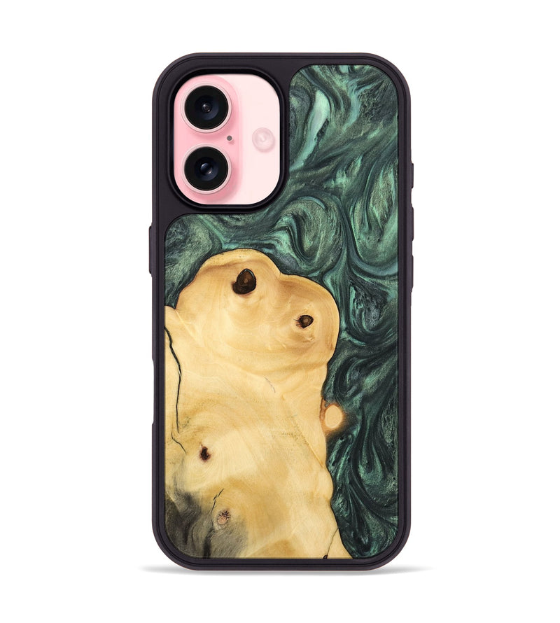 iPhone 16 Wood Phone Case - Tiffie (Green, 732604)