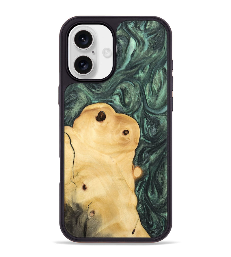 iPhone 16 Plus Wood Phone Case - Tiffie (Green, 732604)