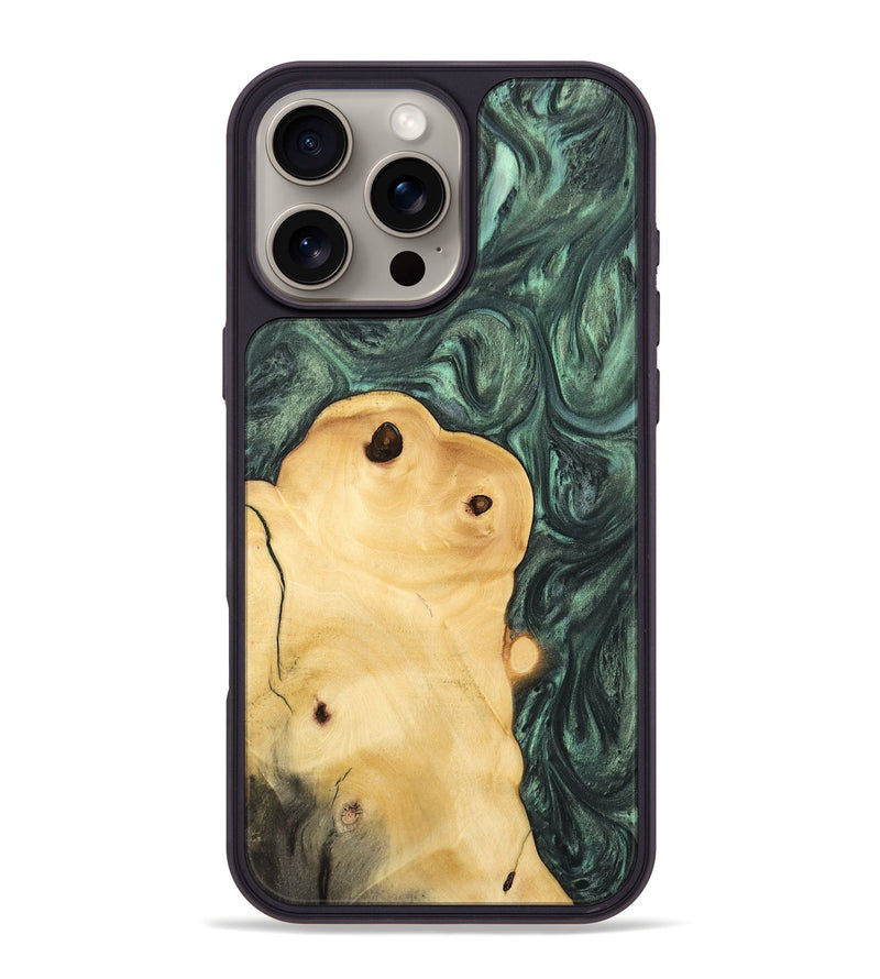 iPhone 16 Pro Max Wood Phone Case - Tiffie (Green, 732604)