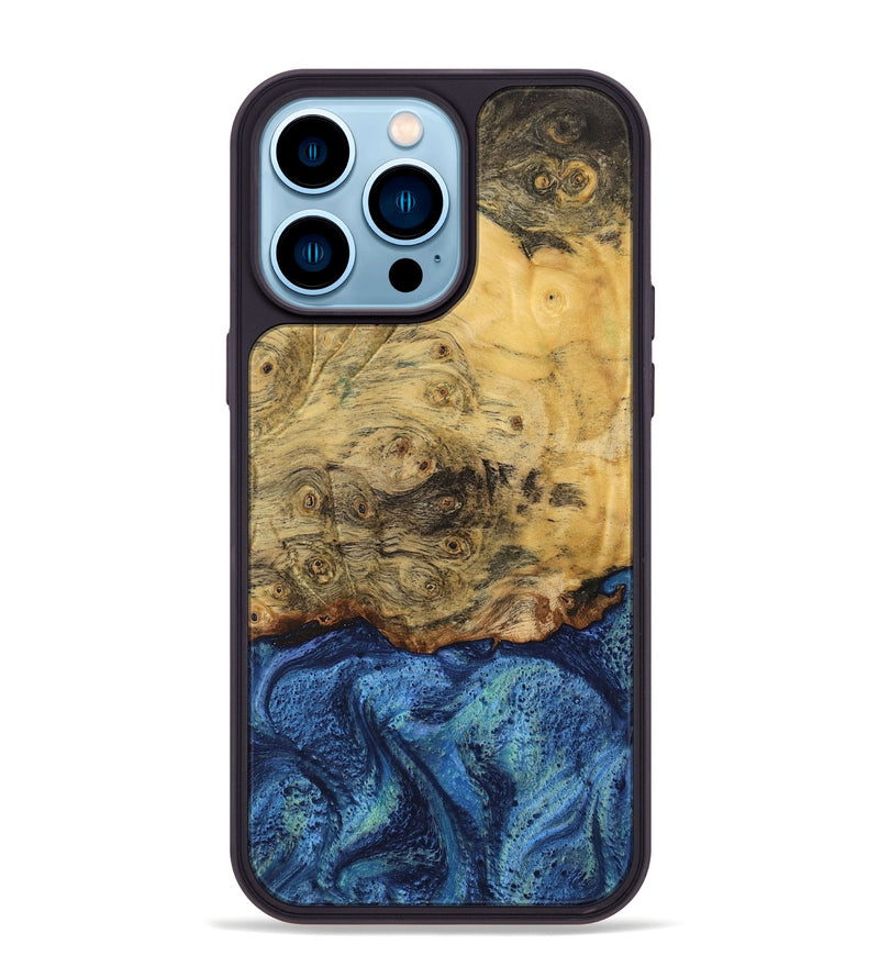 iPhone 14 Pro Max Wood Phone Case - Fount (Blue, 732611)