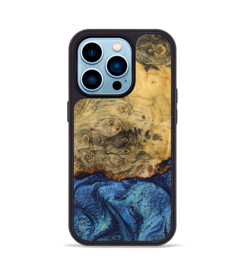 iPhone 14 Pro Wood Phone Case - Fount (Blue, 732611)