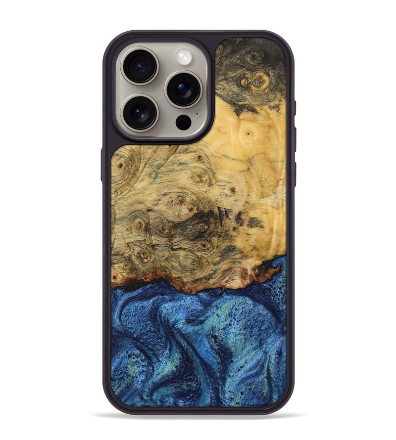 iPhone 15 Pro Max Wood Phone Case - Fount (Blue, 732611)