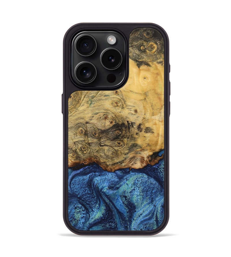 iPhone 15 Pro Wood Phone Case - Fount (Blue, 732611)