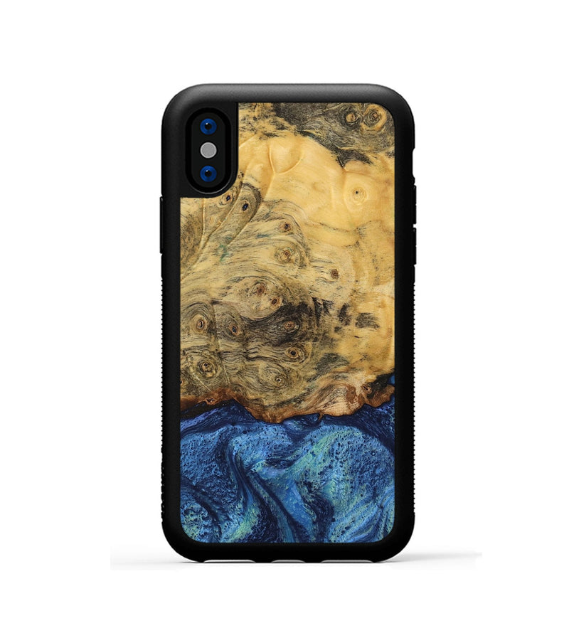 iPhone Xs Wood Phone Case - Fount (Blue, 732611)