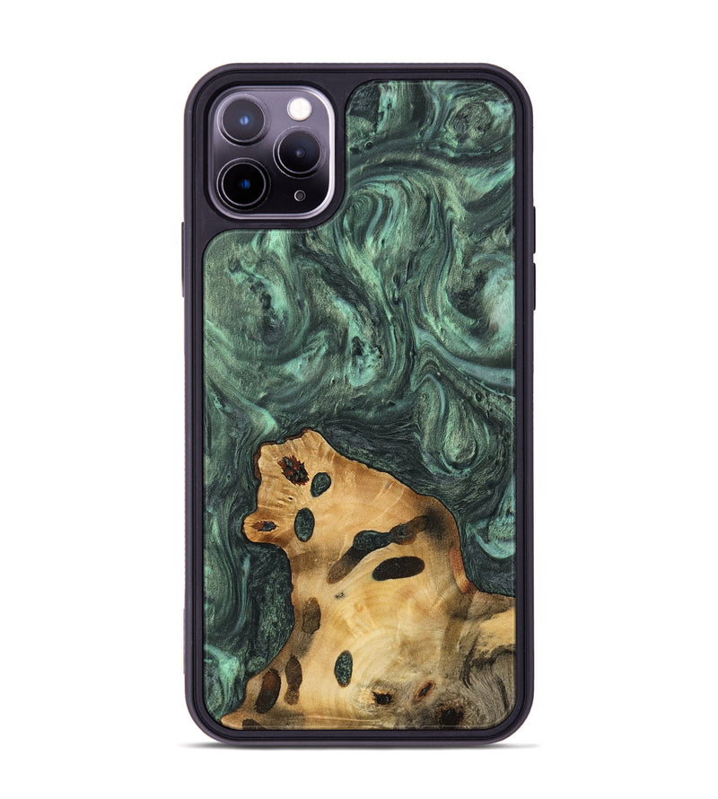 iPhone 11 Pro Max Wood Phone Case - Purnam (Green, 732616)