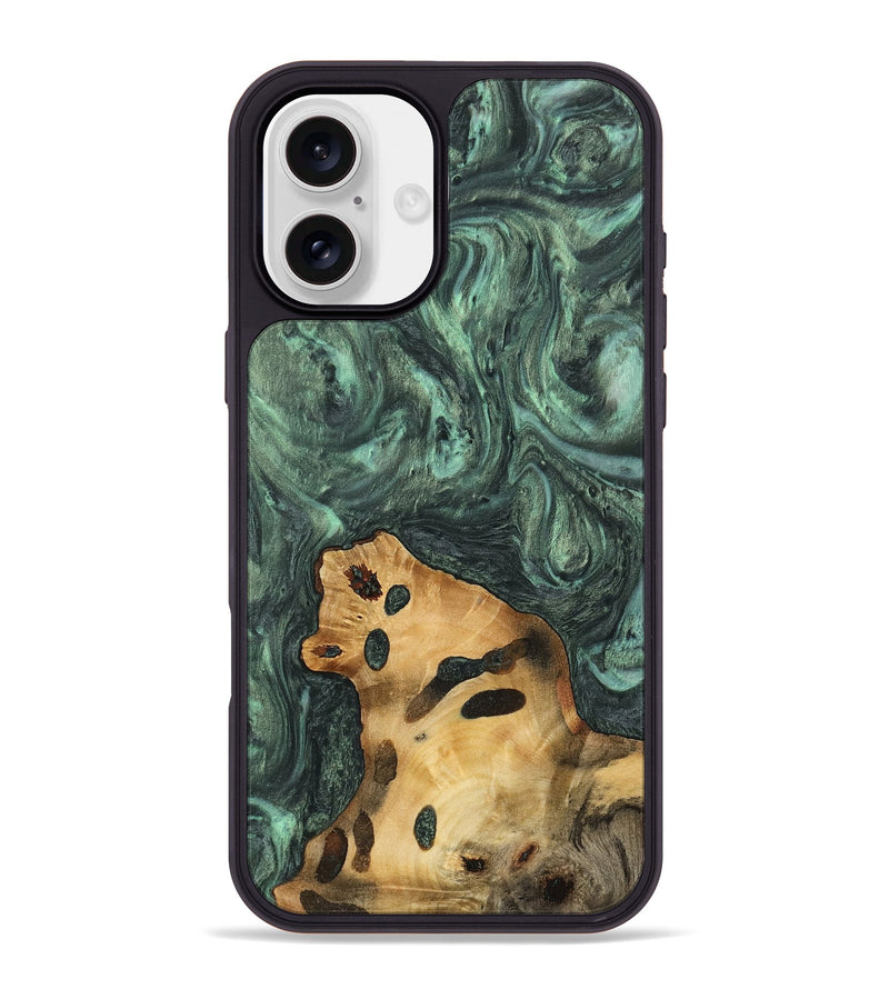 iPhone 16 Plus Wood Phone Case - Purnam (Green, 732616)