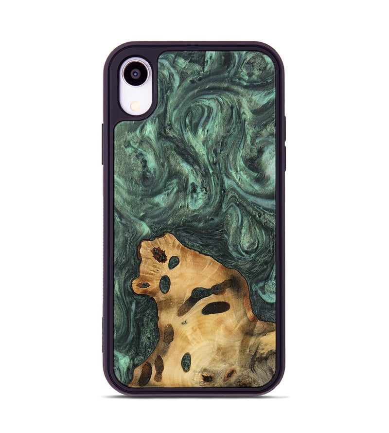 iPhone Xr Wood Phone Case - Purnam (Green, 732616)