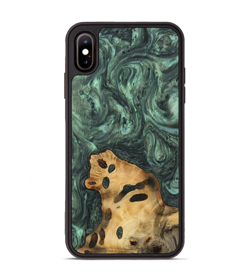 iPhone Xs Max Wood Phone Case - Purnam (Green, 732616)