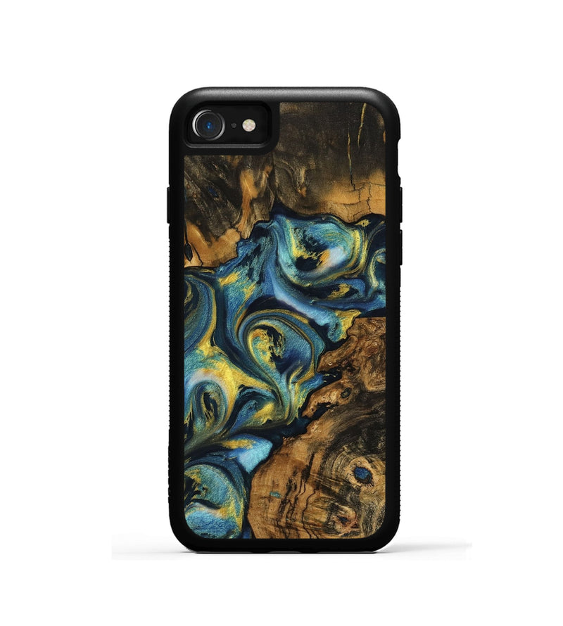 iPhone SE Wood Phone Case - Dorothy (Teal & Gold, 732617)