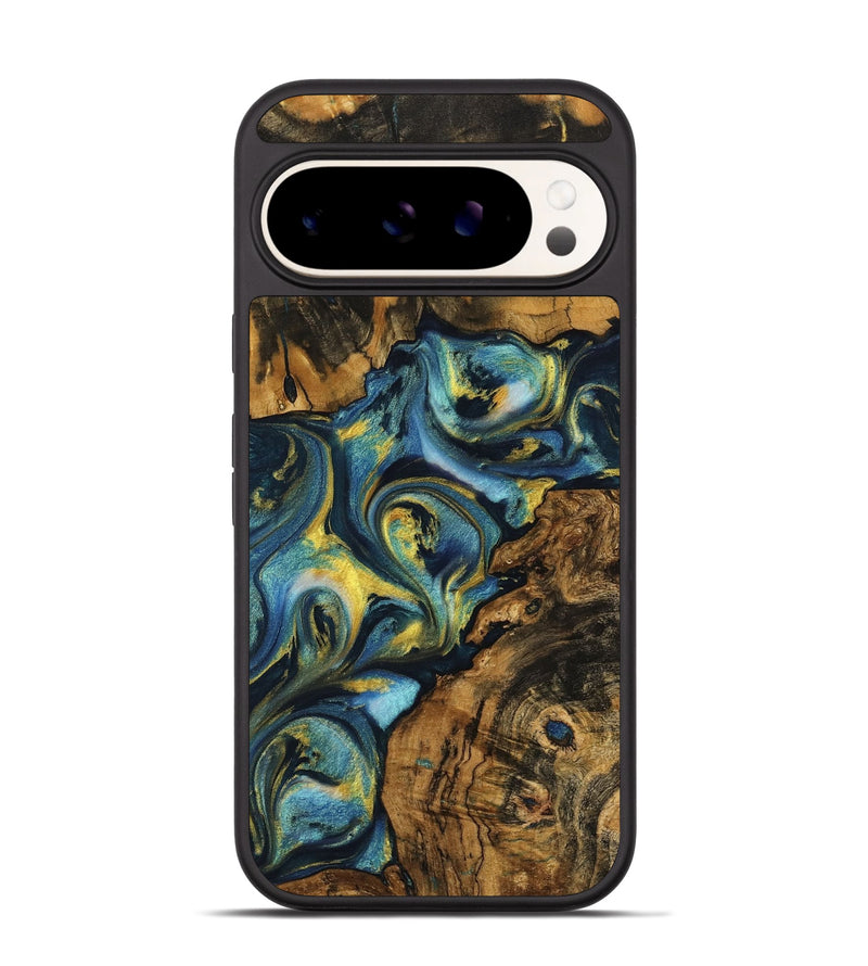 Pixel 9 Pro Wood Phone Case - Dorothy (Teal & Gold, 732617)