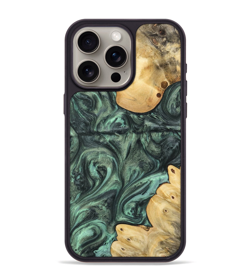 iPhone 15 Pro Max Wood Phone Case - Rosario (Green, 732619)