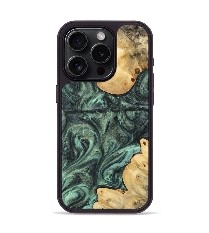 iPhone 15 Pro Wood Phone Case - Rosario (Green, 732619)