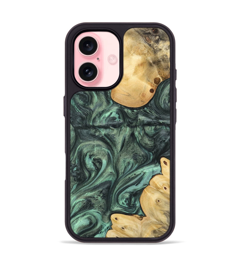 iPhone 16 Wood Phone Case - Rosario (Green, 732619)