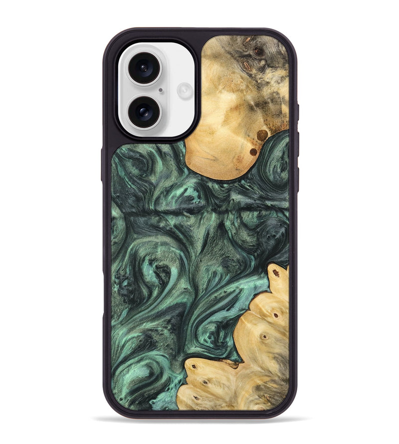 iPhone 16 Plus Wood Phone Case - Rosario (Green, 732619)