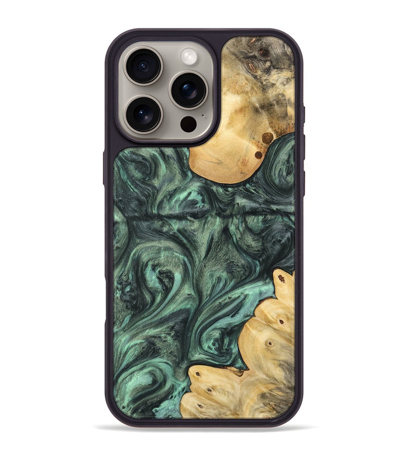 iPhone 16 Pro Max Wood Phone Case - Rosario (Green, 732619)